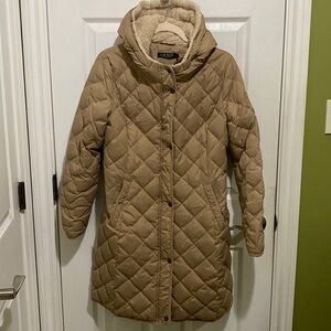 Lauren Ralph Lauren Tan Quilted Puffer Coat